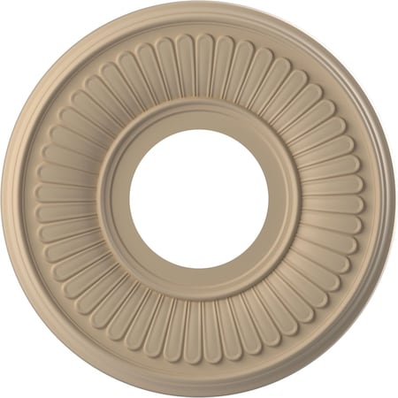 Ekena Millwork Berkshire PVC Medallion (Canopies up to 4 1/2"), 10"OD x 3 1/2"ID x 3/4"P, Satin Smokey Beige CMP10BEGBE